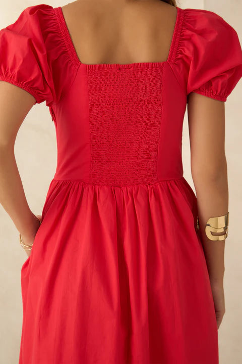 100% Cotton Voluminous Midi Dress